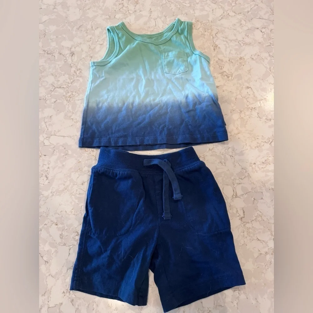 6-12M - Gap - Blue Ombre Tank Top and Shorts Set